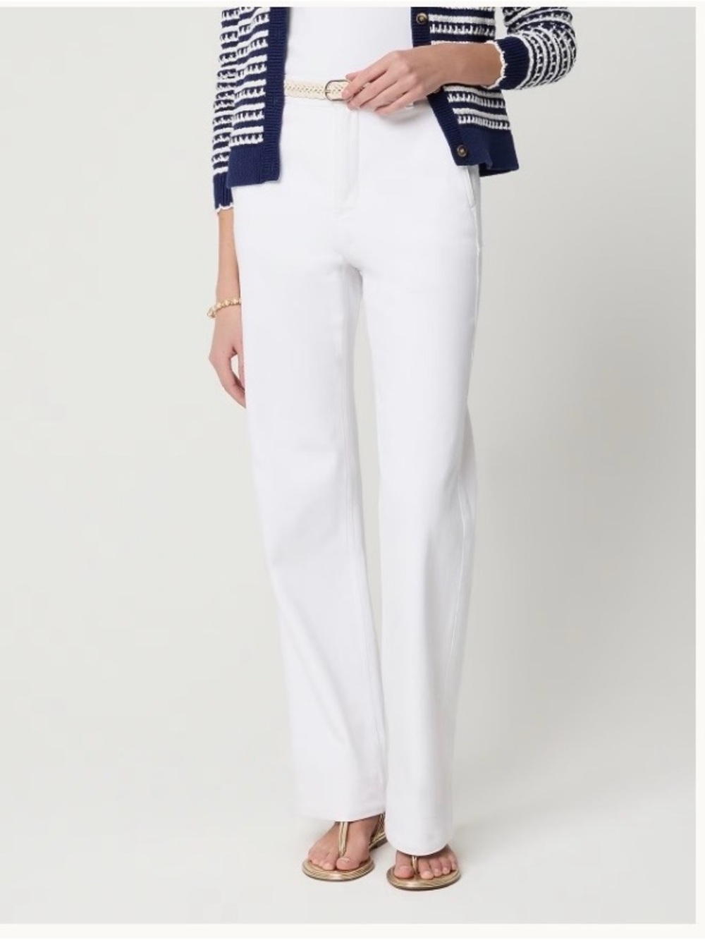 J. Crew White Wide-Leg Women's Pants